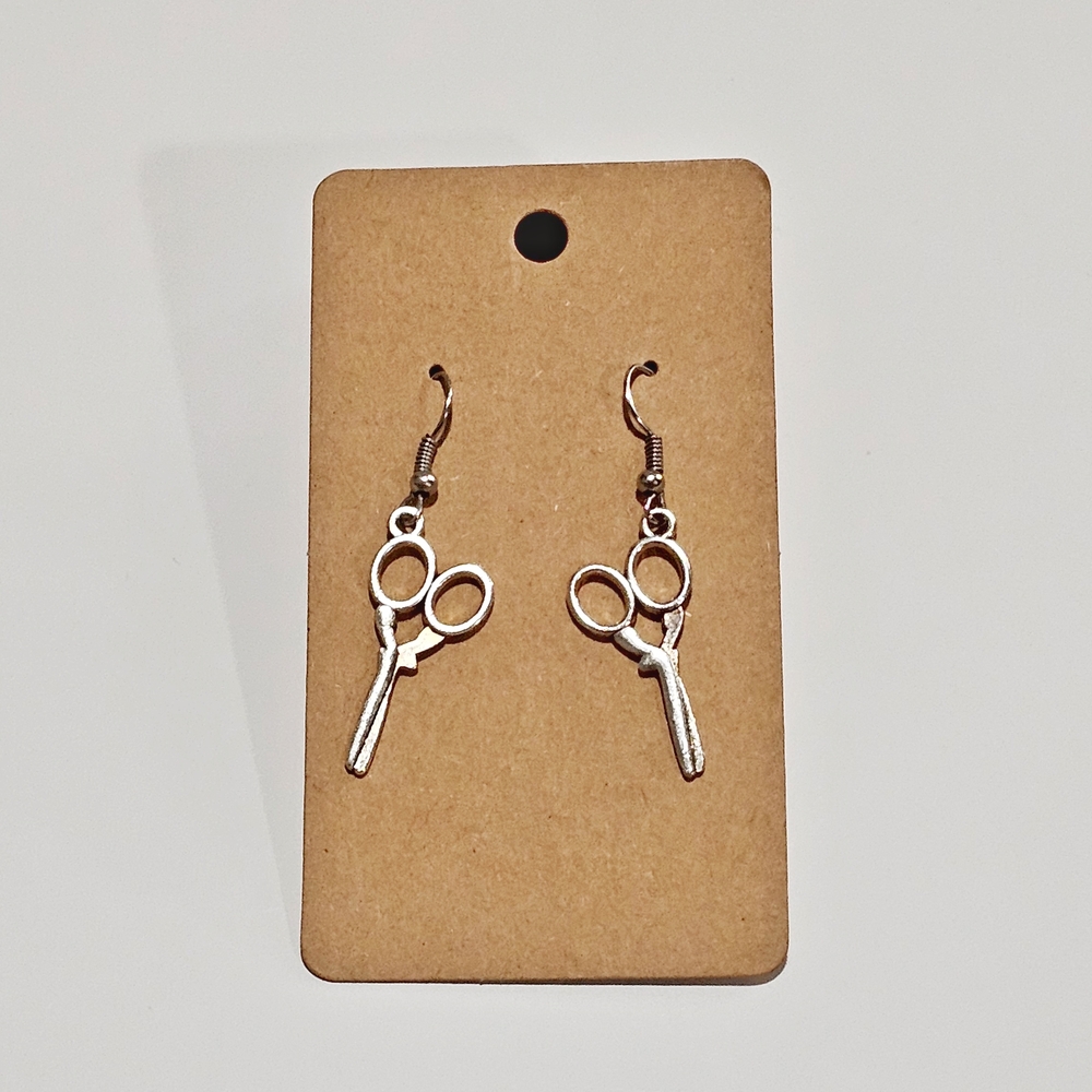 Elegant Silver Scissor Earrings